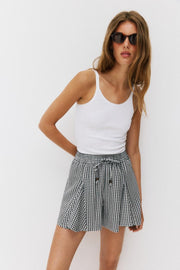 Jupe-culotte à carreaux vichy évasée