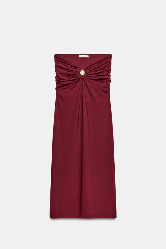 Jupe midi en polyamide à détail métallique