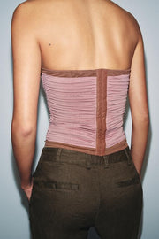 Corset contrasté en tulle