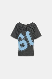 T-shirt à fronces et numéro
