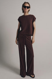 Pantalon texturé droit