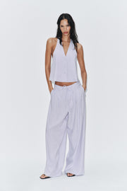 Pantalon large en lin à pinces