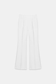 Pantalon taille haute à fermeture zippée au dos