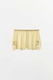 Short en georgette et dentelle