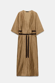 Robe tunique en mélange de lin ZW Collection