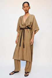 Robe tunique en mélange de lin ZW Collection