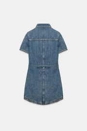 Robe Z1975 mini en denim avec ceinture