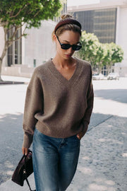 Pull doux en maille décolleté en V