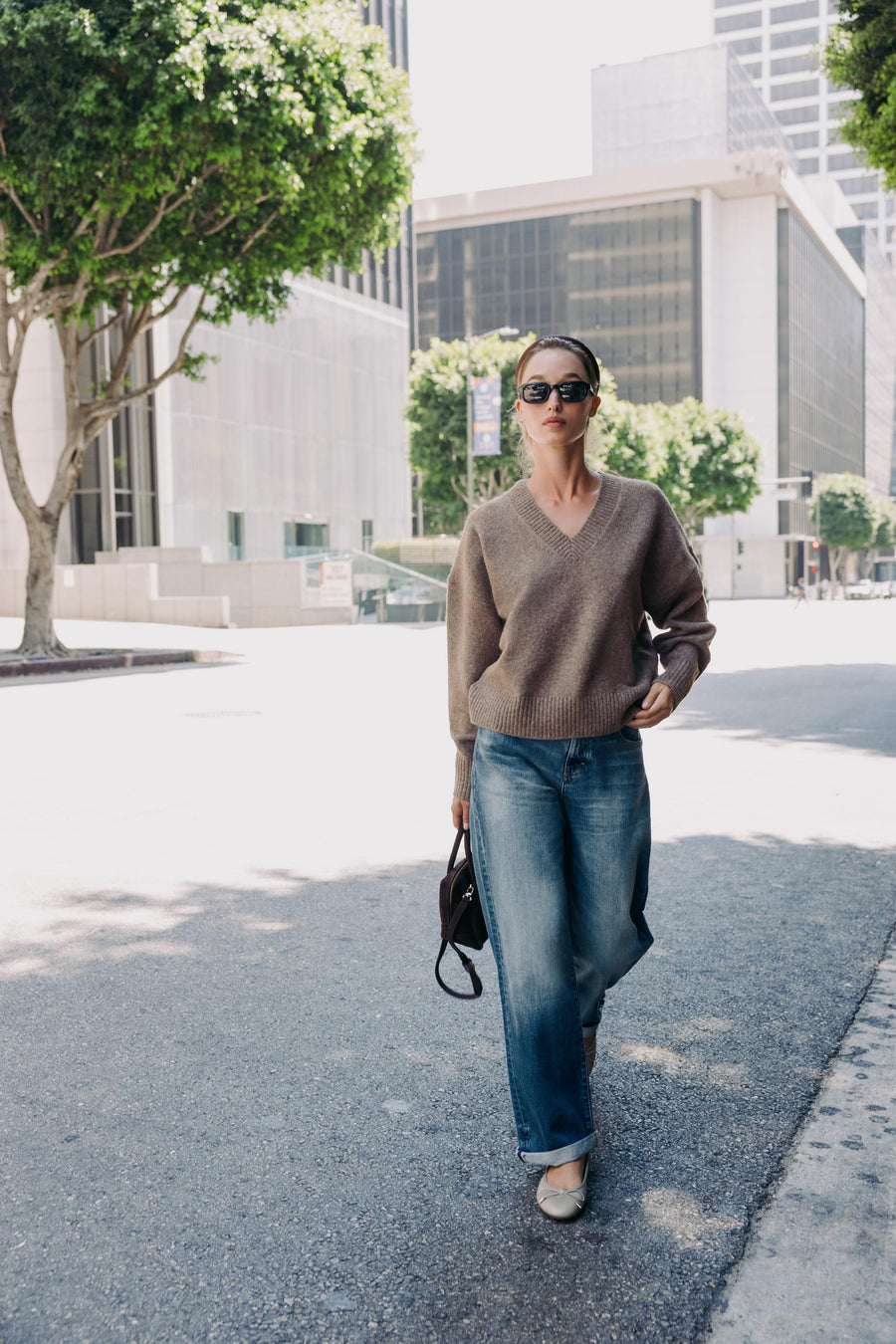 Pull doux en maille décolleté en V