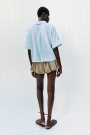Chemise courte en lin