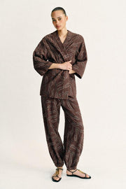 Veste kimono à sequins en fil métallisé