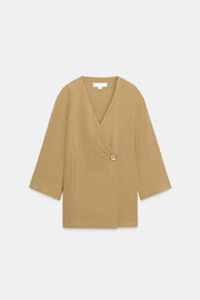 Veste d’ensemble croisée à fentes latérales