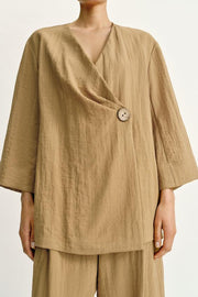 Veste d’ensemble croisée à fentes latérales