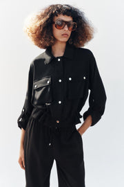 Veste safari à manches retroussées