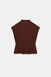 Top peplum à pinces