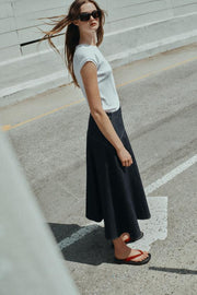 Jupe-cape midi Z1975 en denim à volant