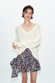 Jupe-culotte imprimée asymétrique