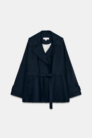 Veste trench en lin avec ceinture