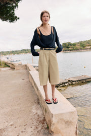 Bermuda long avec ceinture
