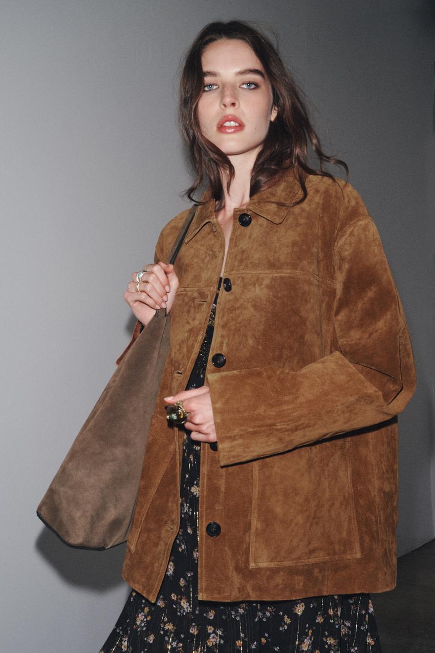 Blouson en cuir suédé ZW Collection Édition limitée