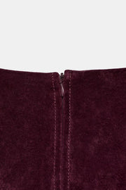 Robe courte 100 % cuir suédé