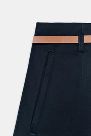 Bermuda taille haute avec ceinture