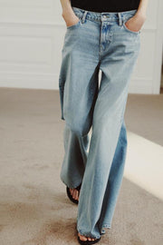 Jean ZW Collection maxi à jambe large et taille basse