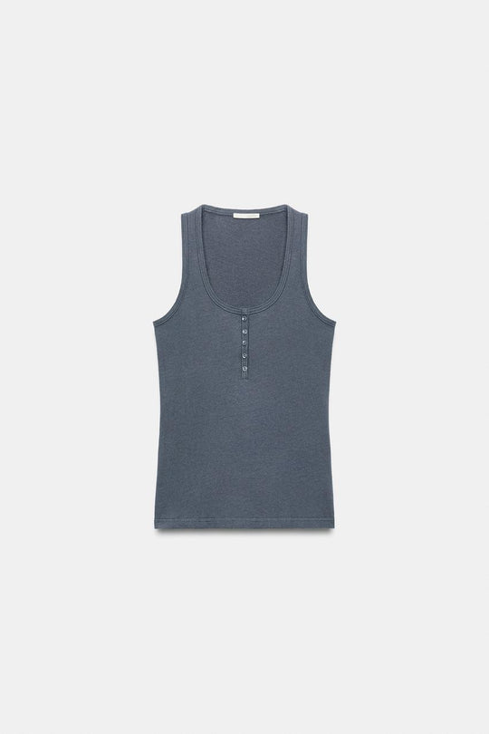 Top à boutons en lin