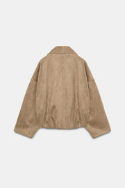 Veste portefeuille effet suédine