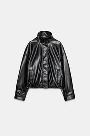 Veste effet cuir à volume