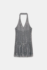 Robe mini dos-nu brillante