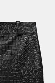 Jupe crocodile cuir ZW Collection Édition limitée