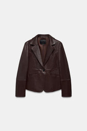 Blazer cintré en cuir ZW Collection Édition limitée