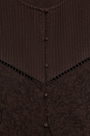Robe mini en popeline brodée