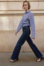 Jean Z1975 coupe bootcut taille haute à pli nervuré