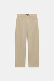 Pantalon coupe barrel à rayure et pli marqué