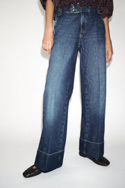 Jean Z1975 coupe droite taille basse avec revers au bas