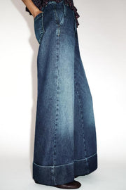 Jean Z1975 coupe droite taille basse avec revers au bas