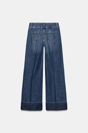 Jean Z1975 coupe droite taille basse avec revers au bas