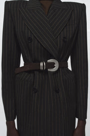 Ceinture 100 % cuir suédé à triple passant