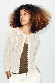 Veste en maille pointelle