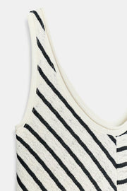 Robe texturée à rayures