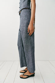 Pantalon mini coupe évasée en lin