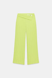 Pantalon large taille haute à revers