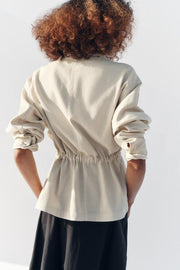 Veste safari à revers au crochet