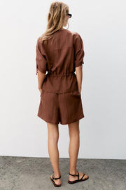 Veste safari à manches courtes à perles