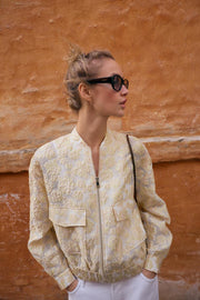 Veste bomber en jacquard