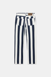 Jean ZW Collection droit taille mi-haute à rayures