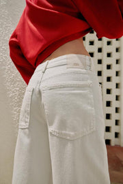 Jean Z1975 coupe barrel taille mi-haute avec revers au bas