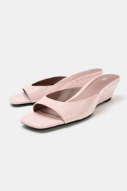 Sandale compensée en cuir